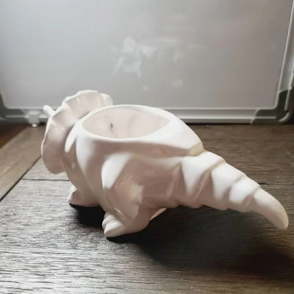 Dinosaur Triceratops Ceramic Succulent Planter Desk Boho Decorative Decor